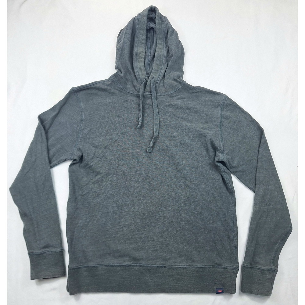Faherty Mens Organic Cotton Slub Hoodie Charcoal Grey Small Pullover Lightweight